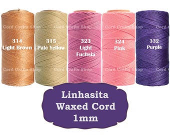 Linhasita 1 mm gewaxt polyester koord, gewaxte draad, macramé, leer naaien, kralenkoord, waxkoord, knoopkoord, micro-macramédraad