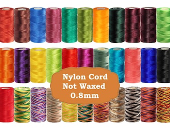 15 meter nylondraad 0,8 mm, NIET GEWAS, macramékoord, rijgdraad, micromacramédraad, regenboogdraad, knoopkoord