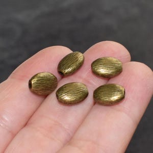 10 Oval Metal Beads, Bronze Finish, Jewelry Making Supplies, Metal Beads, Oval Beads, Antique Bronze