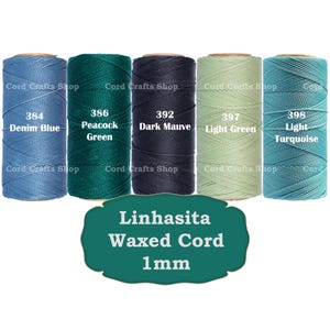 Linhasita 1mm Waxed Polyester Cord, Waxed Thread, Macrame, Leather Sewing, Beading String, Wax Cord, Knotting String, Micro Macrame Thread