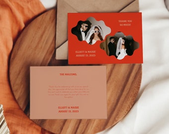 Wedding Thank you card template, Wedding thank you card, Thank you memo, Thank you card template, wedding stationary, wedding guest