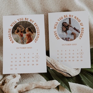 Calendrier minimaliste de proposition de demoiselle d'honneur, serez-vous ma demoiselle d'honneur, proposition de demoiselle d'honneur, proposition de demoiselle d'honneur occidentale, proposition de demoiselle d'honneur,