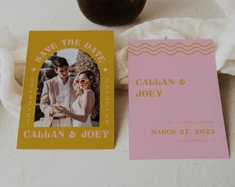 Retro Save the Date, Save the date template, Save the date, Tropical Save the date, Earth tone save the date, Minimal Save the date, Wedding