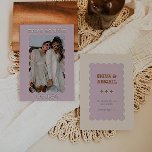 Retro Save the Date, Save the date template, Save the date, Eclectic Save the date, Colourful save the date, Fun Save the date, Wedding