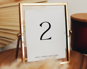 Photo Table number Template, Fun number template, Table Number Instant download, Minimal Wedding table numbers, table number, 524DJH