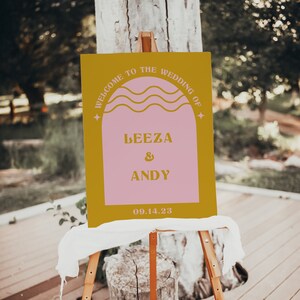 Summer Entry Wedding Sign, Welcome wedding sign template, Entry sign for wedding, Welcome sign, Entry sign, Retro wedding entry sign, BKS34