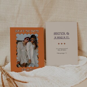 Retro Save the Date, Save the date template, Save the date, Eclectic Save the date, Colourful save the date, Fun Save the date, Wedding