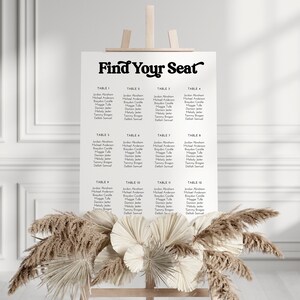 Seating Chart Template, Boho Seating Chart, Arched Seating Chart, Minimal Seating Chart, DIY Seating Chart 16&quot; x 20&quot;, Wedding Seating Chart