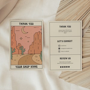 Tarjeta de agradecimiento para pequeñas empresas, tarjeta de agradecimiento retro, tarjeta de presentación retro pequeña, inserto de agradecimiento, tarjeta de agradecimiento, embalaje para pequeñas empresas