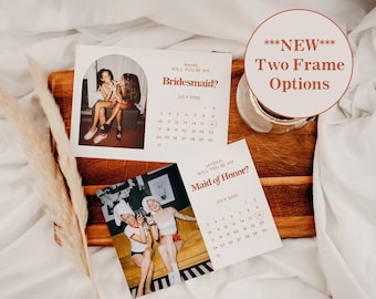 Retro Bridesmaid Proposal Calendar, Will You Be My Bridesmaid, Maid of Honor Proposal, Boho Bridesmaid Proposal, Retro Bridesmaid Proposal,
