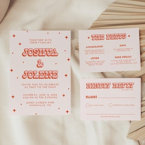 Retro Wedding Invitation Bundle, Photo Wedding Invite, Simple Wedding Stationary Post Card Template, 7x5&quot;, Simple Wedding Card, WED4241