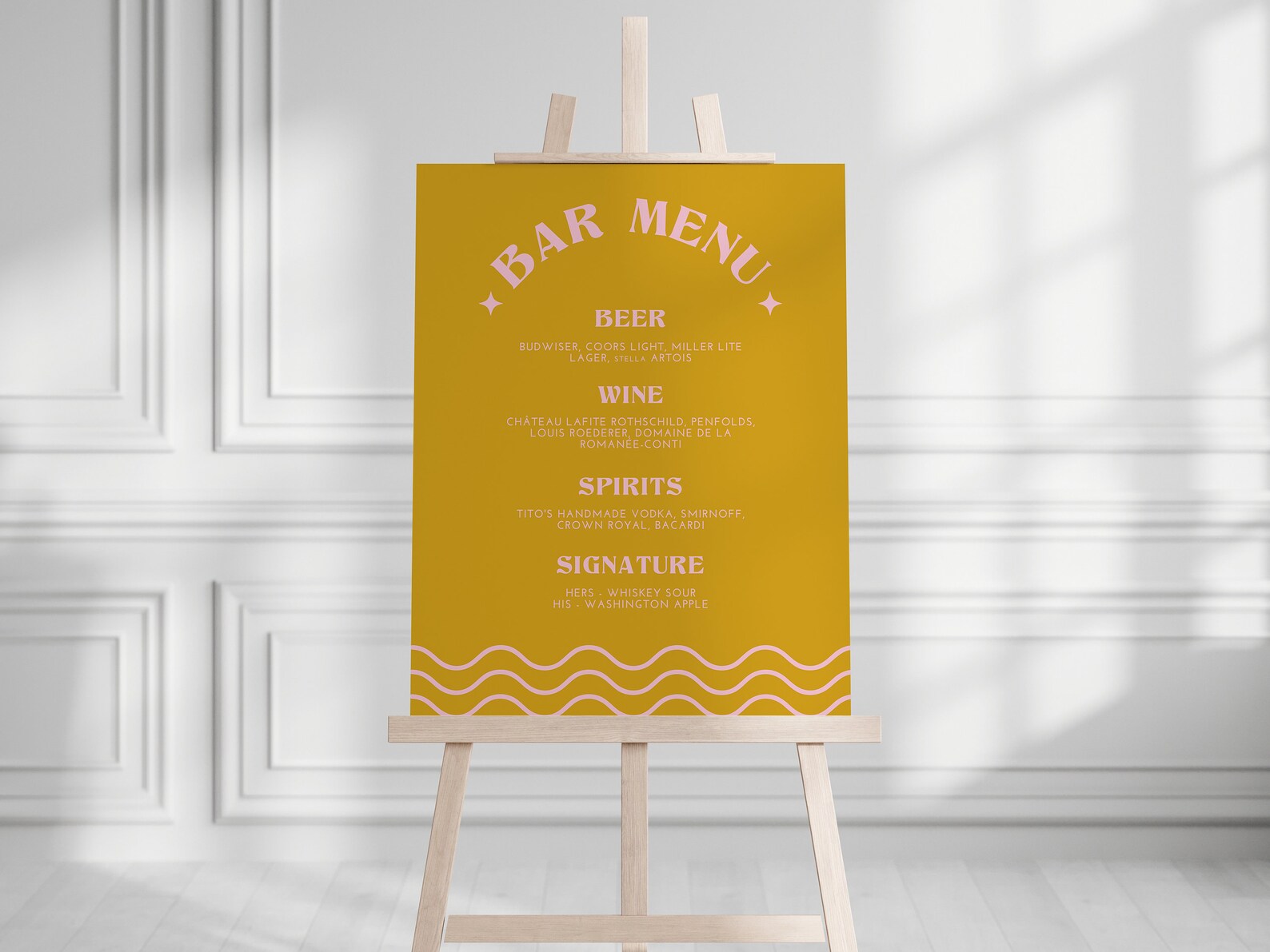 Bar Menu Sign Template Drink Menu Sign Wedding Signature Etsy Canada