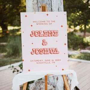 Retro Entry Wedding Sign, Welcome wedding sign template, Entry sign for wedding, Welcome sign, Entry sign, Retro wedding entry sign  WI4729