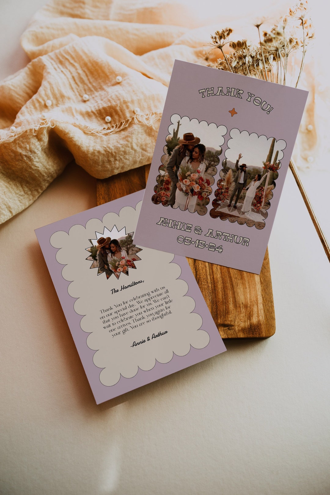 Wedding Thank You Card Template, Wedding Thank You Card, Thank You Memo