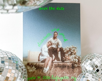 Disco Save the Date, Retro Sace the date, Modern save the date, whimsical save the date, fun save the date, cool save the date, Wedding