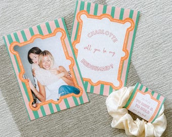 Bridesmaid Proposal Card, Will You Be My Bridesmaid, Maid of Honor Proposal, Retro Bridesmaid Proposal, maid of honor, bridesmaid proposal