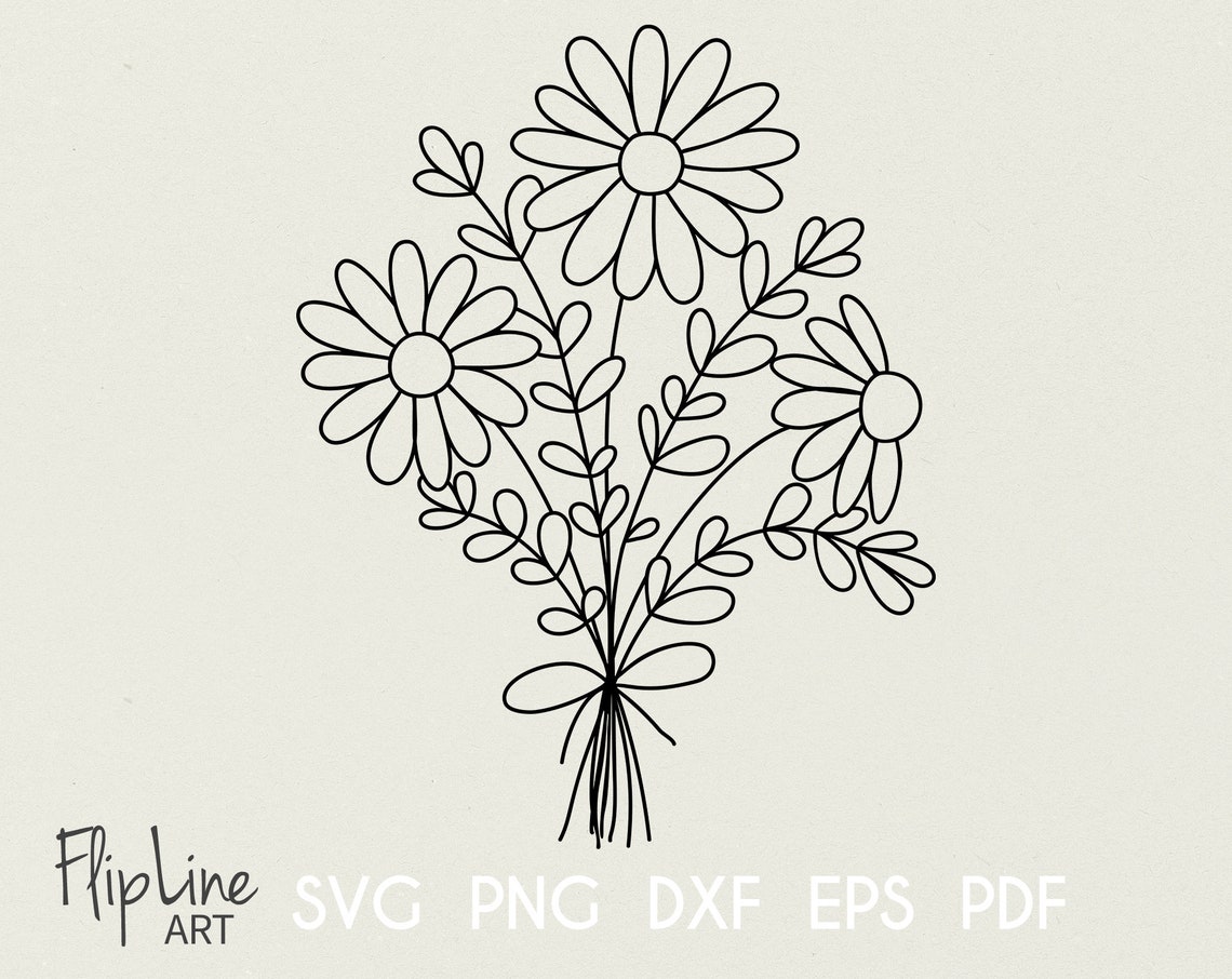 Daisy SVG Wildflowers Svg Garden Daisy Flower Bouquet Svg | Etsy