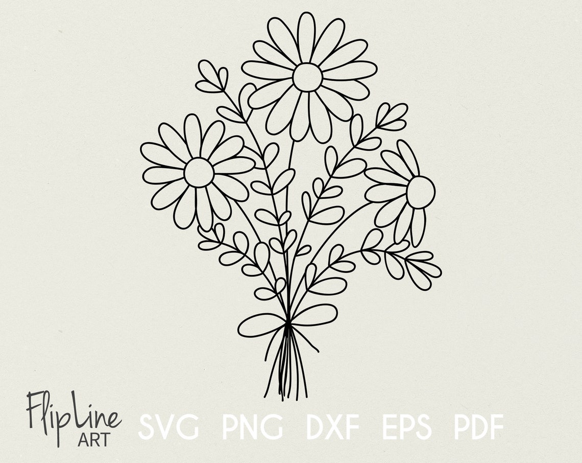 Daisy SVG Wildflowers Svg Garden Daisy Flower Bouquet Svg Etsy