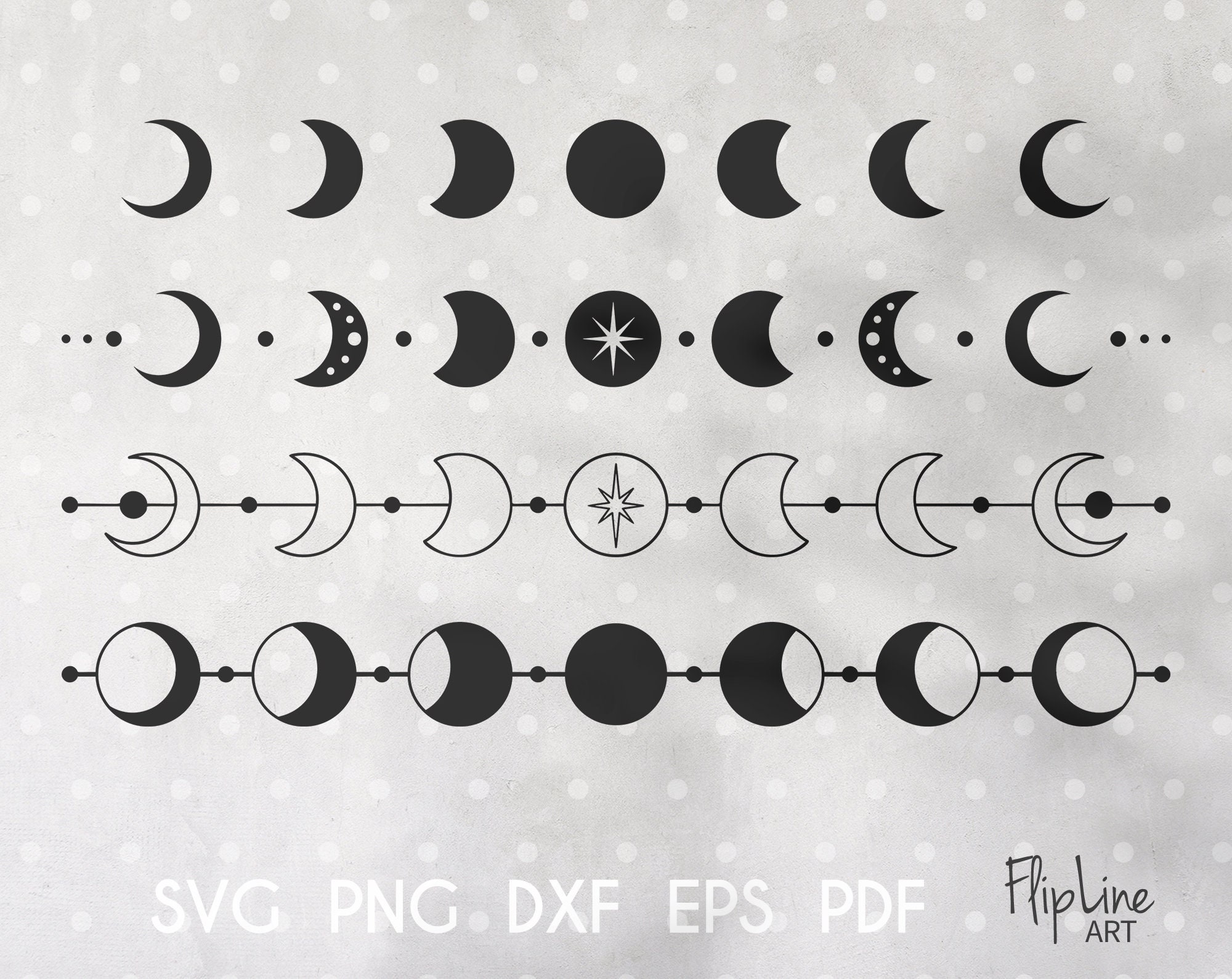 Moon Phase Svg Moon Svg Files For Cricut Moon Phases Clipart Etsy My