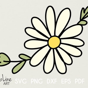 Daisy clipart Simple Flower Svg daisy flower svg Floral Svg | Etsy