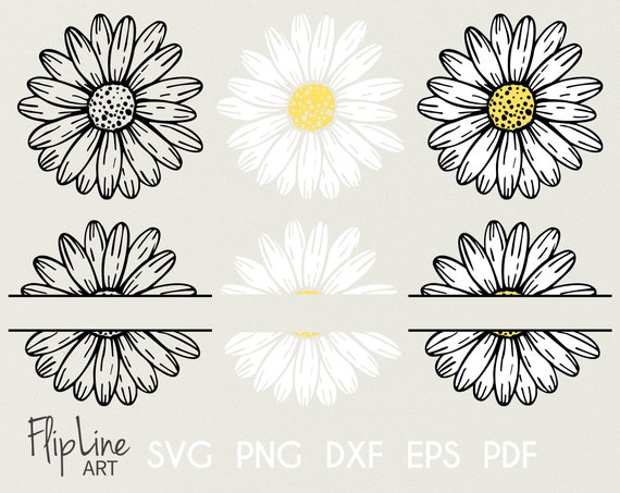 Download Flower Bundle Svg Daisy Svg Simple Flower Svg Floral Daisy Png Etsy