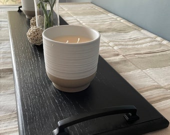 Long Solid Oak Tray/Centerpiece/Candle/Farmhouse/Rustic/Simple Decor/Display/Serving Tray/Ebony Stain
