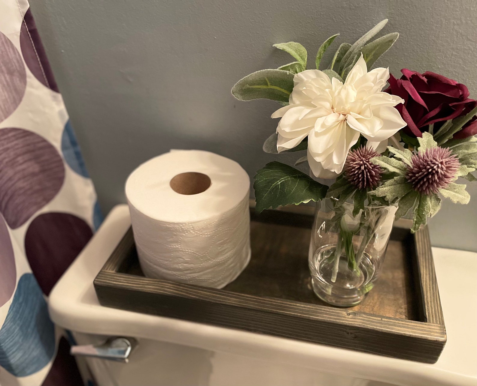 Toilet Tank Tray, Farmhouse Tray, Wood Tray, Rustic Tray, Stained