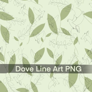 Dove Line Art SEAMLESS PNG DOWNLOAD