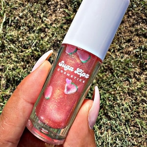 Peach lip gloss - glitter lip gloss - lip gloss - Vitamin E - Moisturizing Lip Gloss - Vegan Cruelty Free - Gloss - Glossy Lip - Lip Care