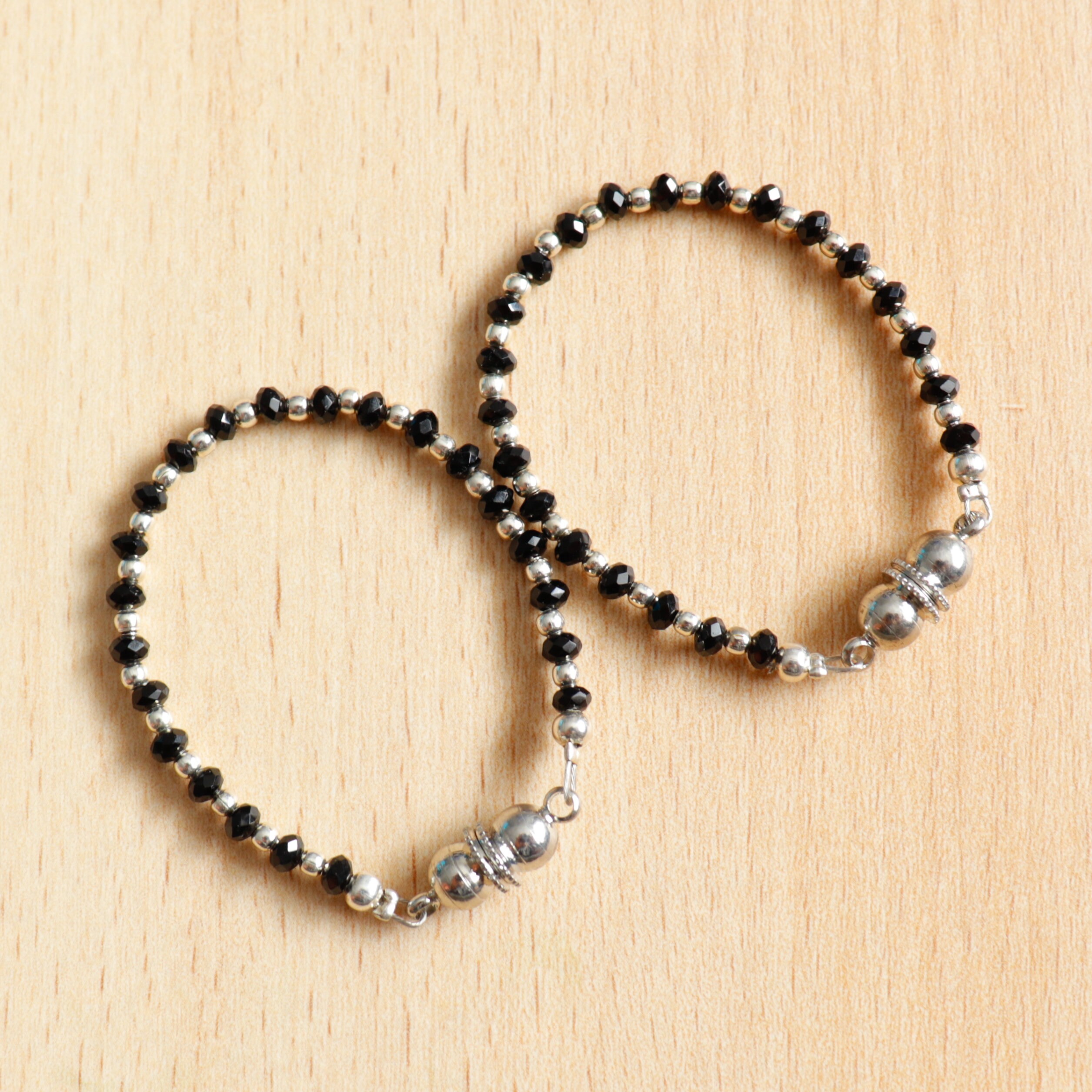 Baby protection bracelets Pair Crystal bracelets Black bead Etsy