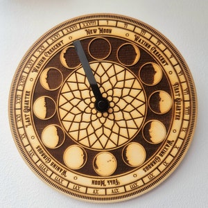 Moon Phase Clock, Neo-gothic style 2 MoonClock, Unique Clock, Moon Tracker, Unique Lunar Cycle Clock - 29.5 days