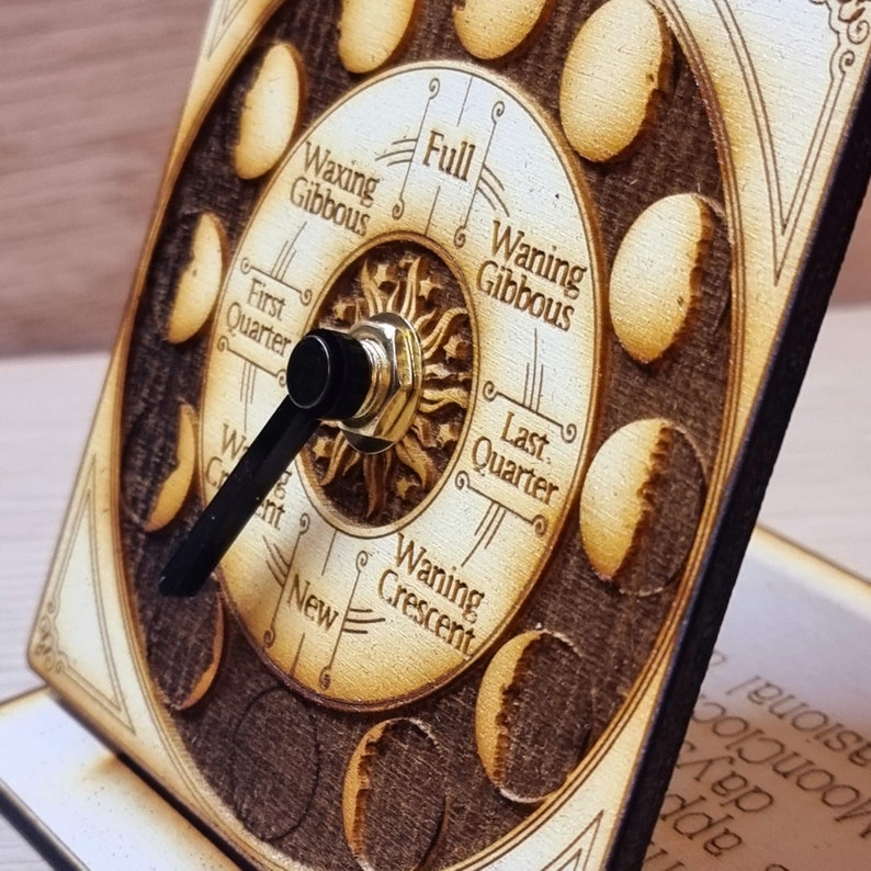 Moon Tracker Clock Desktop Moon Phase Clock: Laser Engraved Lunar Tracker - Etsy