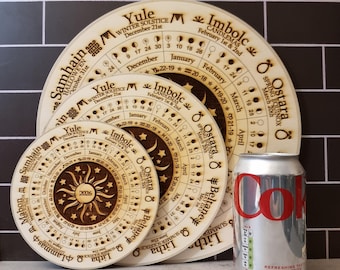 Calendario de fases lunares de la Rueda del Año 2026, decoración de altar pagana wiccan