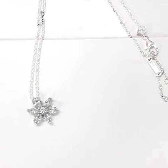 Sparkling Herbarium Cluster Pendant Necklace 925 Silver - Etsy