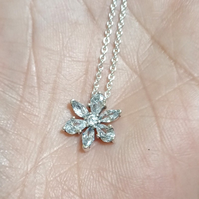 Sparkling Herbarium Cluster Pendant Necklace 925 Silver - Etsy