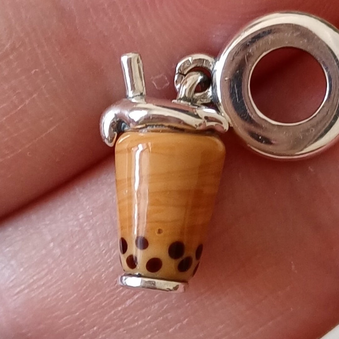 2022 Summer Bubble Tea Iced Coffee Murano Glass Dangle Charm Etsy