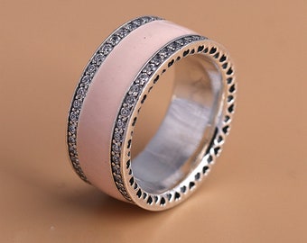 Rose Gold Vermeil Dainty Ring Colorful Enamel Heart Ring Pastel Enamel Ring Gift for her 925 Silver Heart Ring Heart Band Ring
