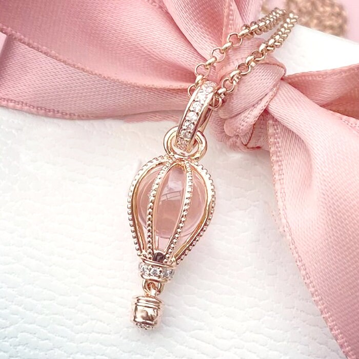 Rose Gold Pink Balloon Dangle Charm 
