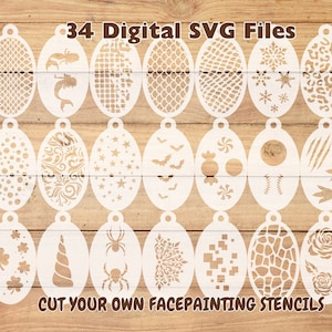 SVG om stencils te maken, schminken gesneden bestand, DIY stencil, schminken stencils, digitaal bestand