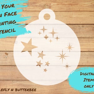 Pintura facial SVG com estrelas e brilhos para fazer estêncil, arquivo de corte para pintura facial, estêncil faça você mesmo, estênceis para pintura facial, arquivo digital