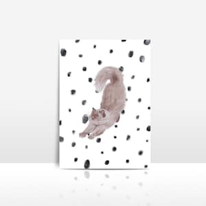 Sassy Cat Print | Ragdoll Birman Cat Kitten Wall Art | Modern Kitchen Homeware Decor | A3 A4 A5 A6 Greetings Card