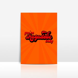 Impresión de Austin Powers 'You're Shagadelic Baby', tarjeta del día de San Valentín, póster de película, tarjeta de felicitación A3 A4 A5 A6 de 300 g/m²