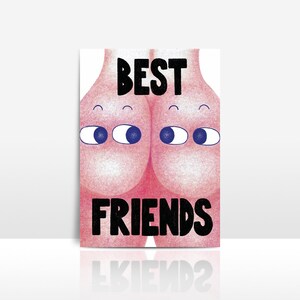 Best Friends Peachy Bum Galentine&#39;s / Palentine&#39;s / Valentine&#39;s Day Print | Handdrawn Illustration Poster | A3 A4 A5 A6