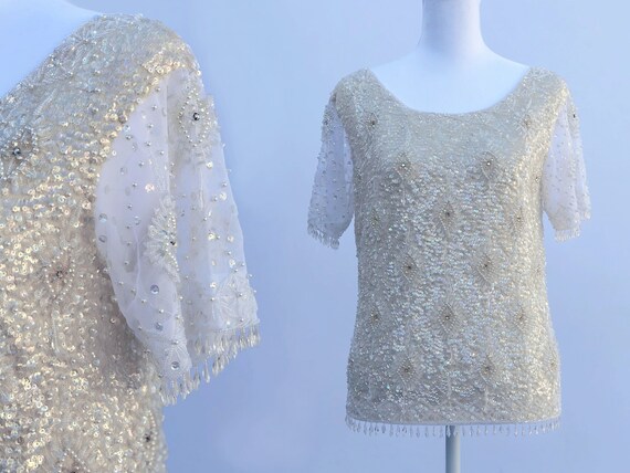 Seona Beaded Top - Ivory
