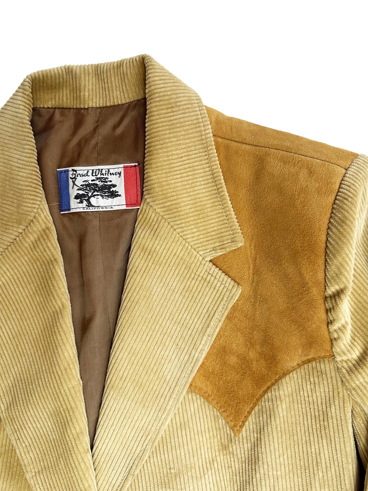 1970s Tan Corduroy Western Blazer | Brad Whitney California Suede