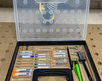 Harbor Freight 20-Bin Storage Insert – CNC Tool and Bit Organizer (vectric crv, svg, dxf)