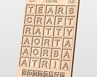 CNC Digital File – Word Game Decor Template – Customizable Wordle Inspired – Vectric® crv, svg, dxf
