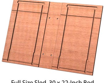 CNC Digital File – Full-Size Crosscut Sled for Table Saw – MATCHFIT® Grooves – Vectric® crv, svg, dxf