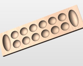 Plantilla de tablero de juego Mancala (Kalah) – Archivo CNC – Vectric® crv, svg, dxf