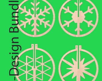 3D Christmas Tree Ornaments CNC File – Jumbo 20-Inch Diameter – Vectric® crv, svg, dxf